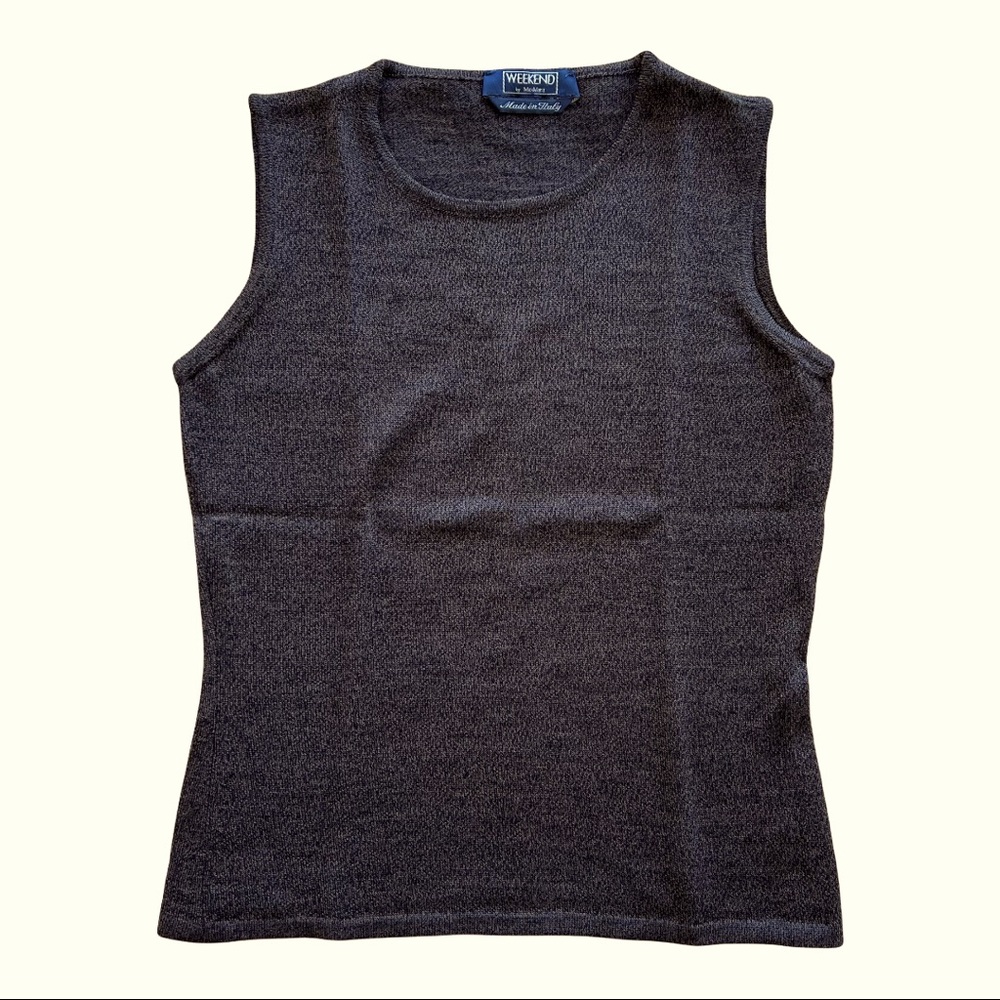 Weekend MaxMara Brown Heathered Wool Tank Sz S